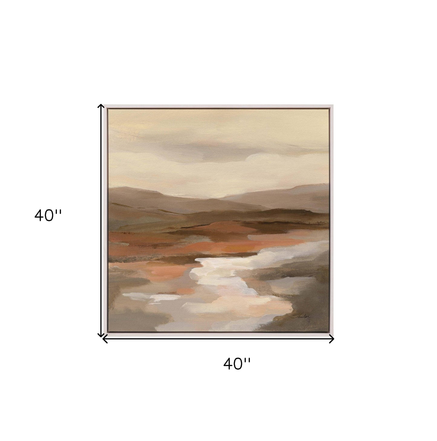 Cinnamon Riverbank I White Floater Frame Print Wall Art