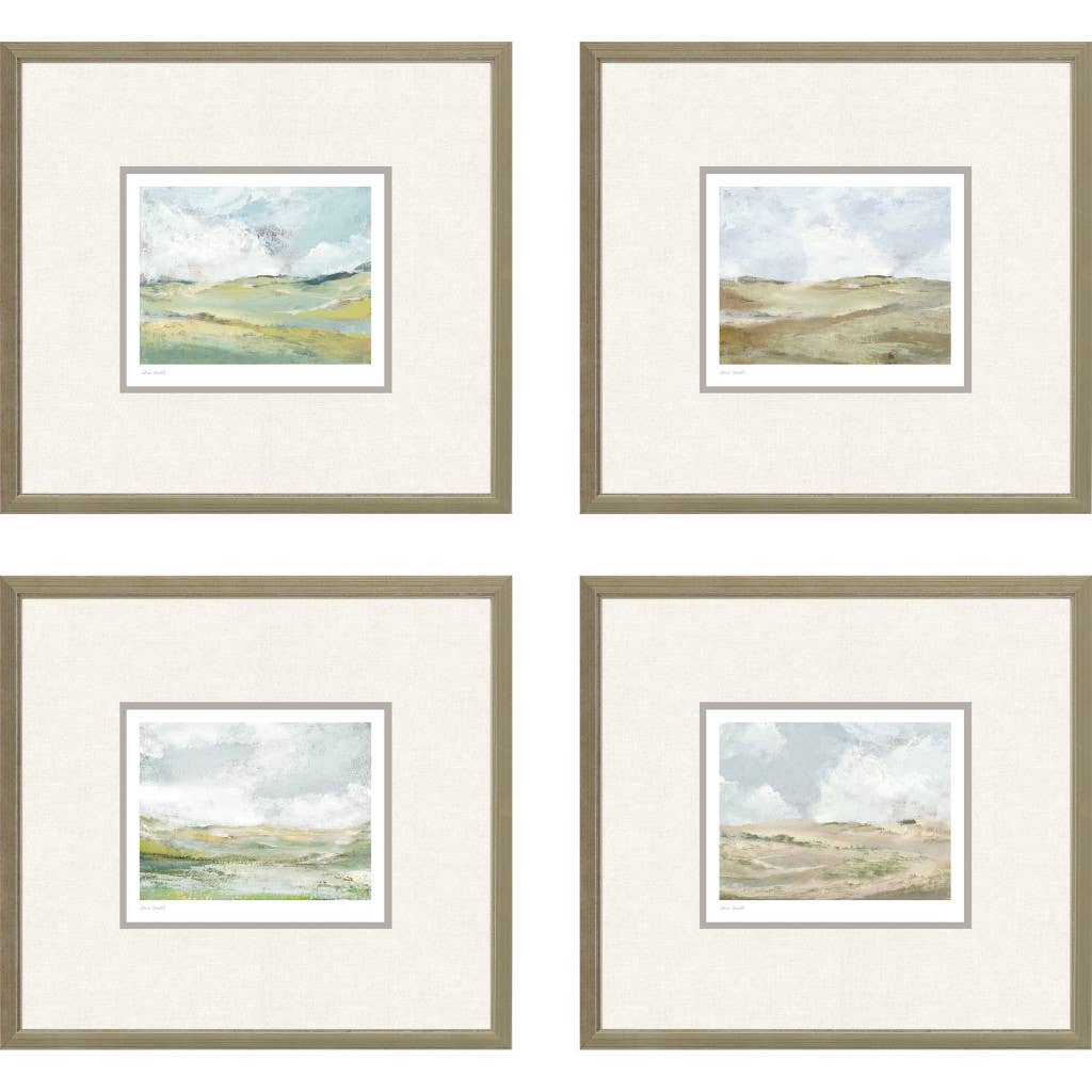 Set Of Four Afternoon Gold Framed Print Wall Art