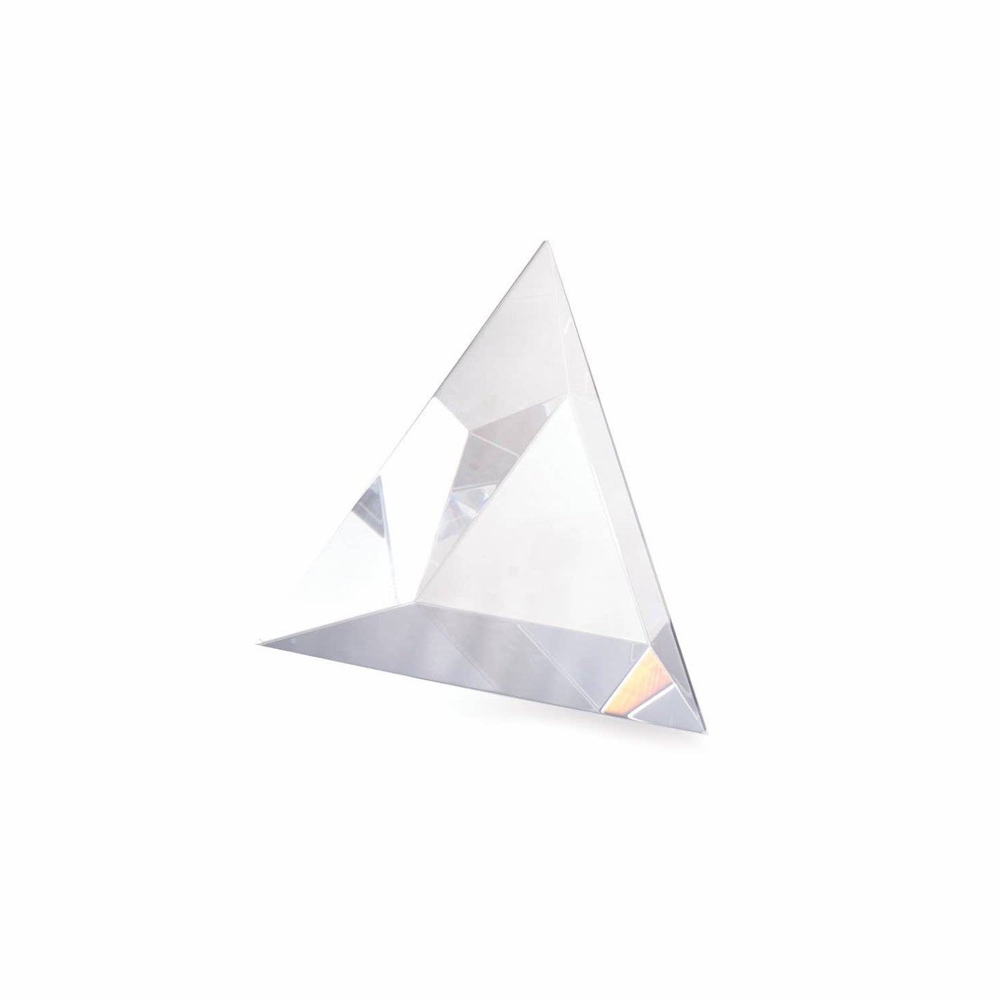 Crystal 5 3/4" Triangular Trophy.: Clear