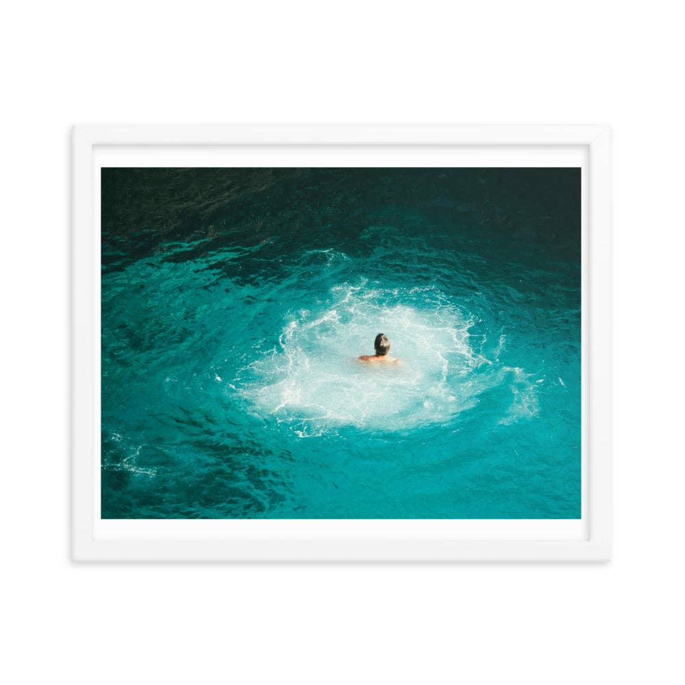 Dip - Framed Print: White / 18″×24″