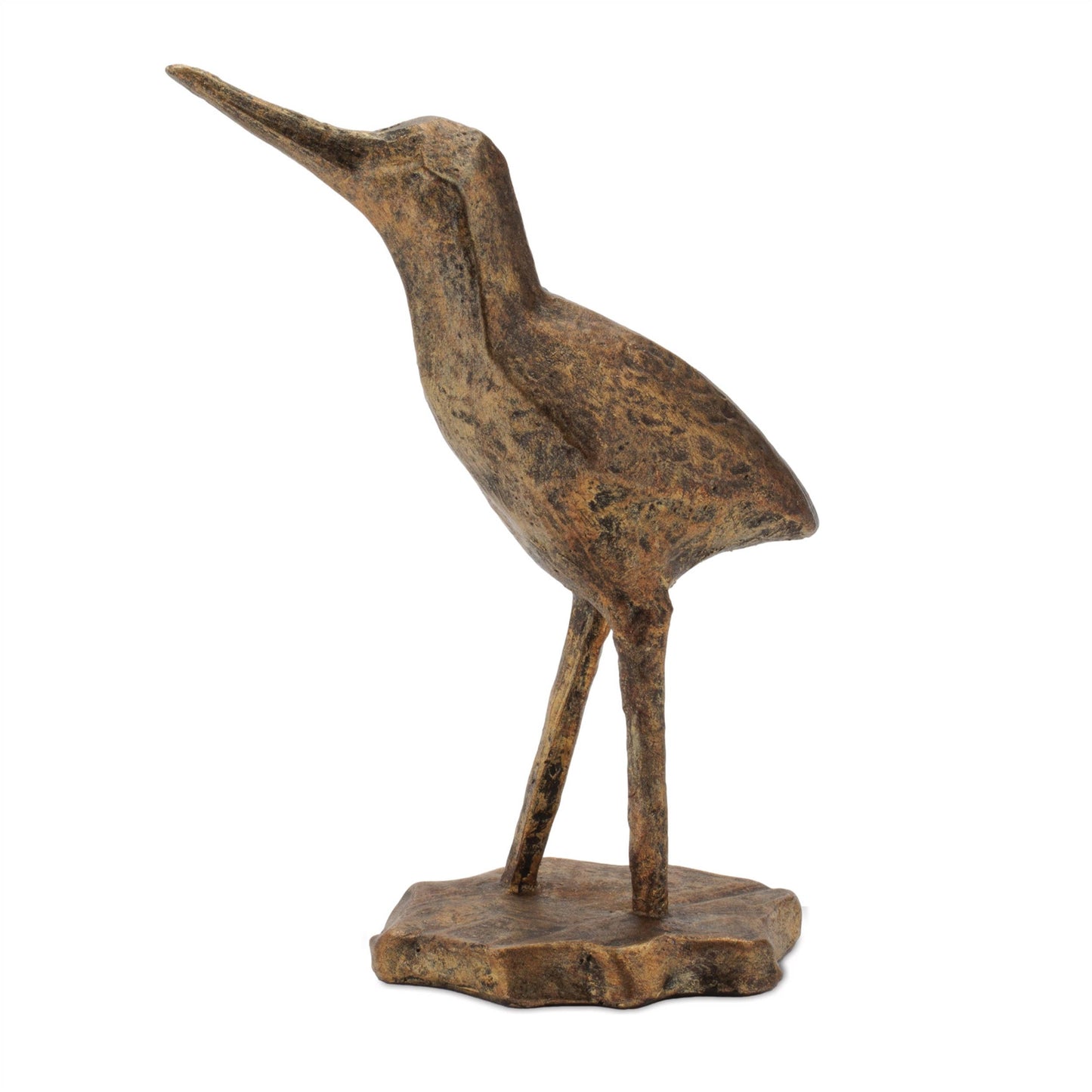 Set of Three Brown And Gold Polyresin Sandpiper Bird Figurines