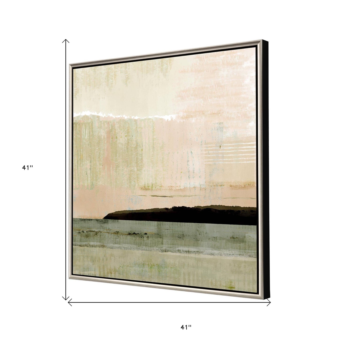 Blush Horizon I Silver Floater Frame Print Wall Art