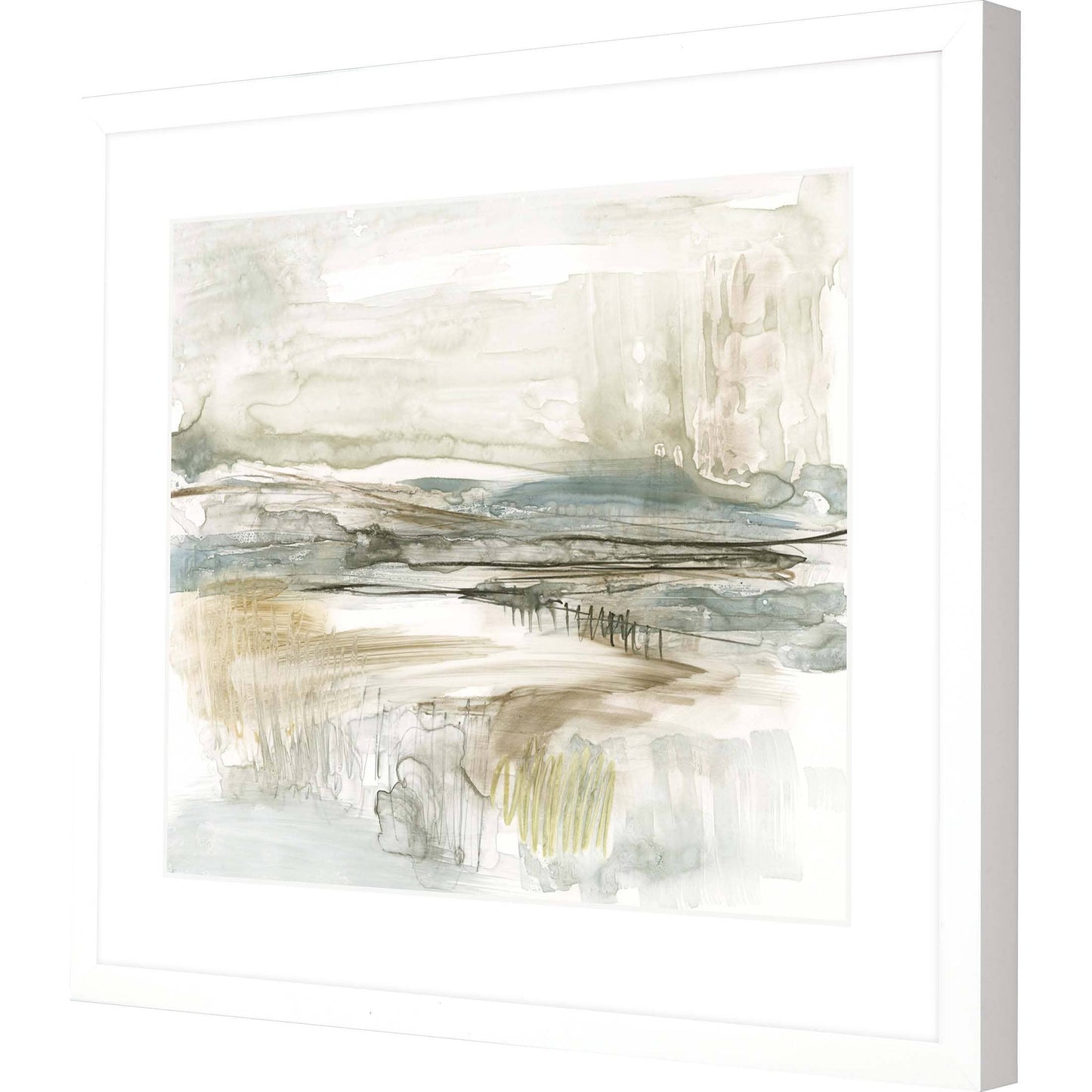 Stark Landscape II White Framed Print Wall Art