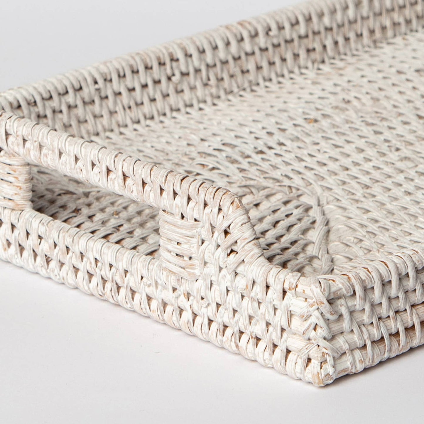 490 - Rattan Tray: Large / White