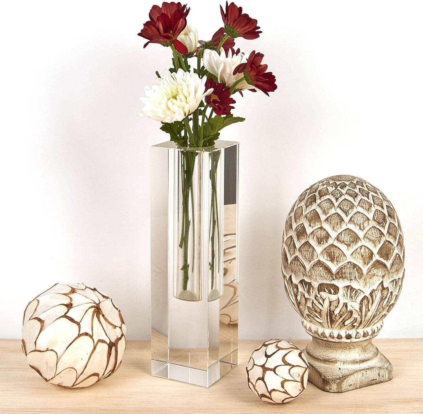 Donovan Handcrafted Square Optical Crystal 10" Vase