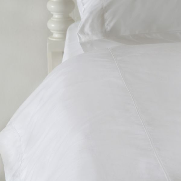 White 500TC Cotton Percale Duvet Cover with Hemstitch