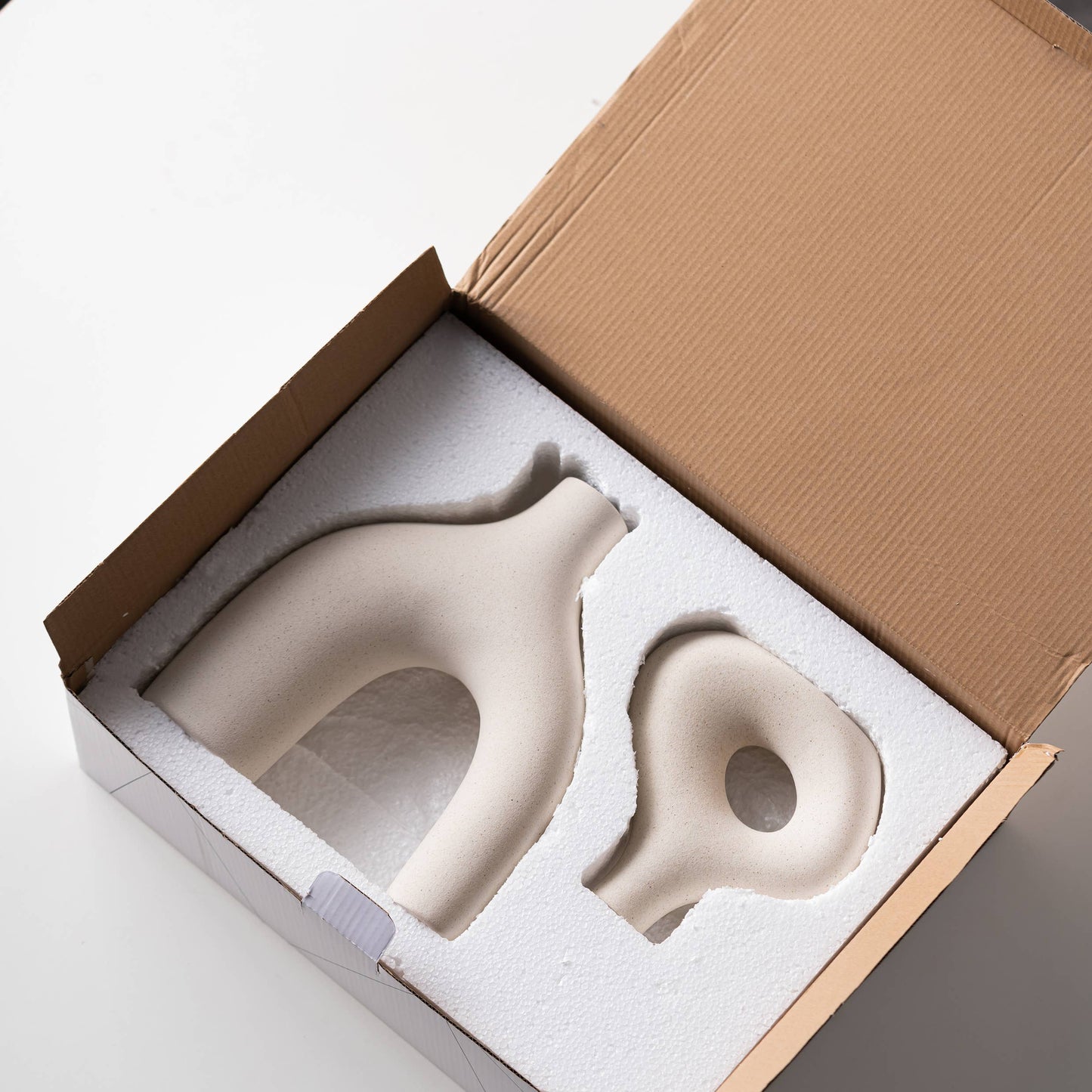 Kimisty Ceramic Off White Nordic Vase Set 2, Pampas Vases