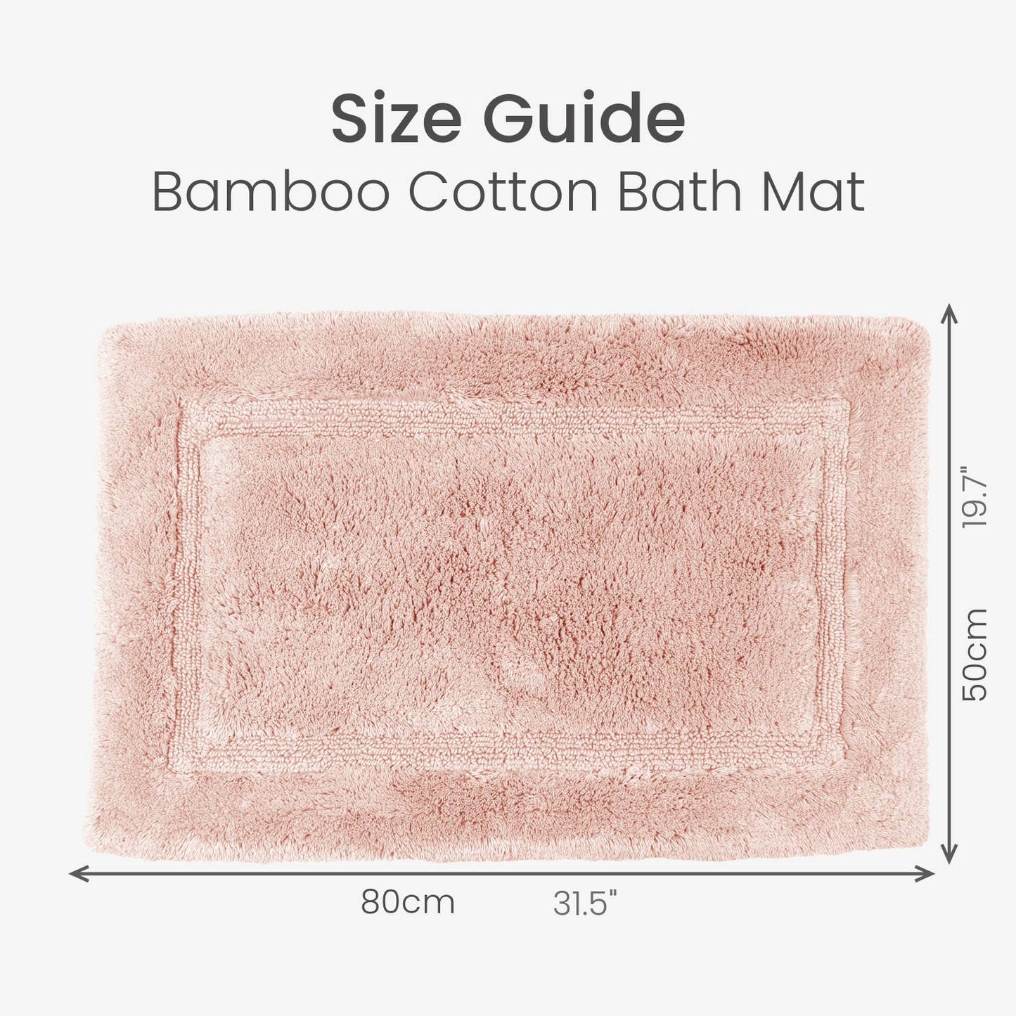 Luxury Bamboo Cotton Bath Mat Non-Slip - Ultra Soft & Thick