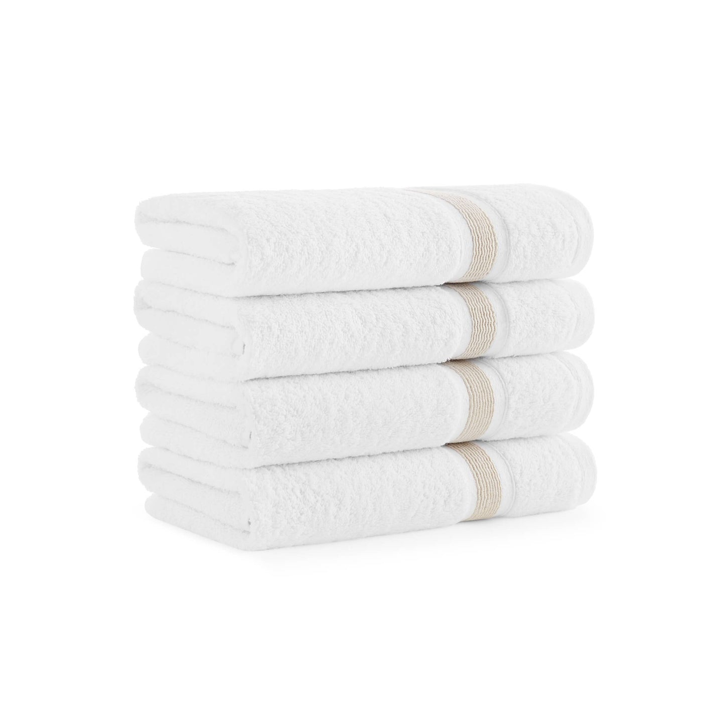 Eco-Friendly Recycled Turkish Hand Towel 4 Pack, Striped: Light Gray