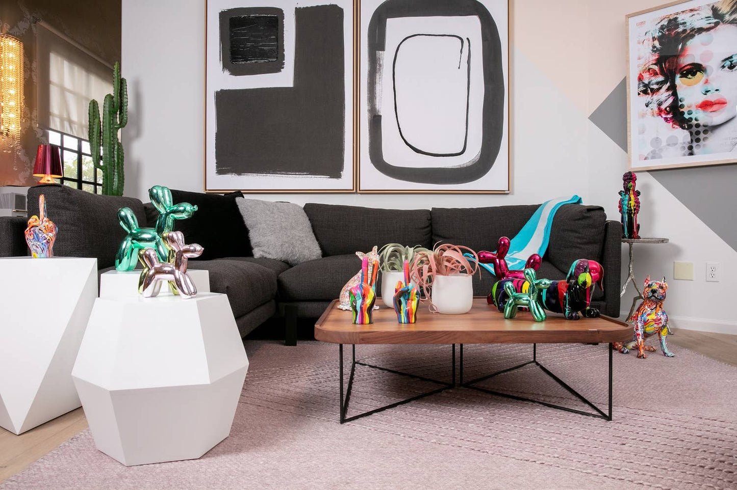 Teal Ceramic Dog Piggy Bank - 12" tall