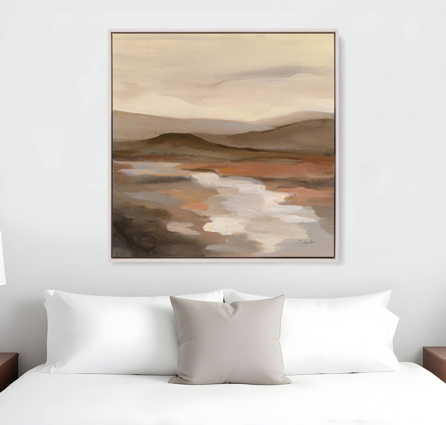 Cinnamon Riverbank II White Floater Frame Print Wall Art