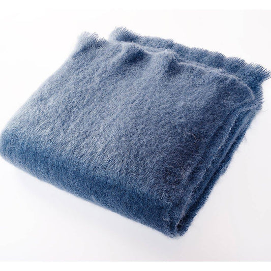 Luxe Mohair Throw: Denim
