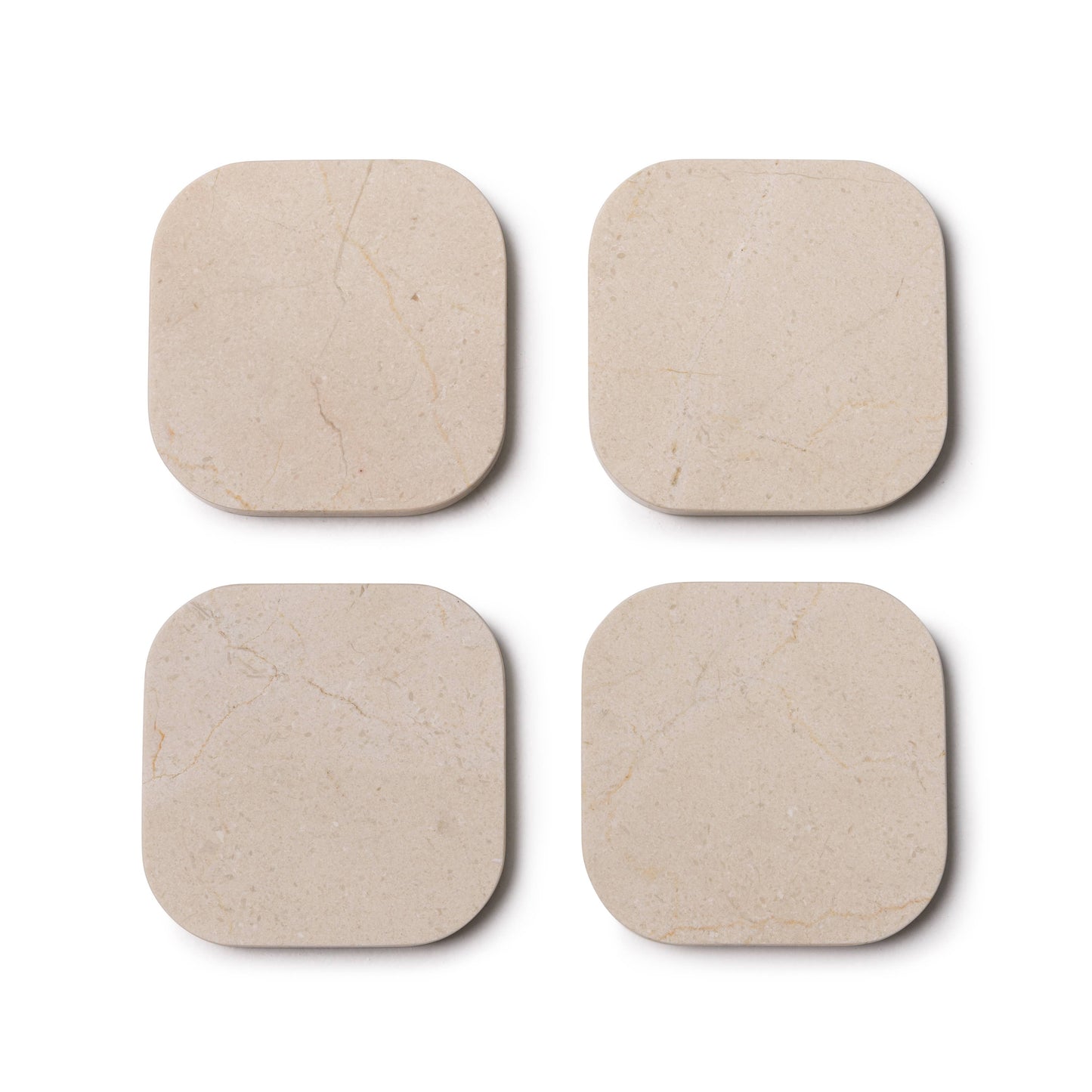 Marble coaster - organic - beige set of 4 - 10x1