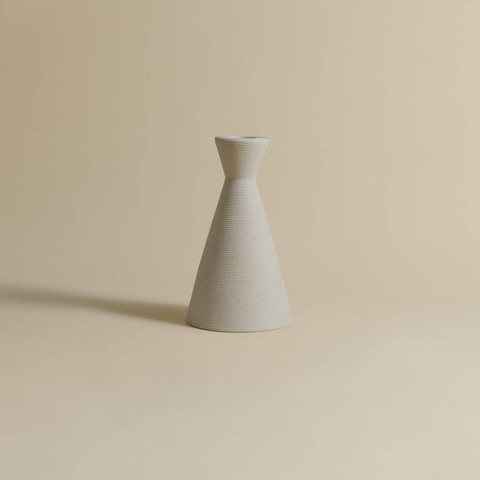 Large Candlestick Holder: Ivory Clay