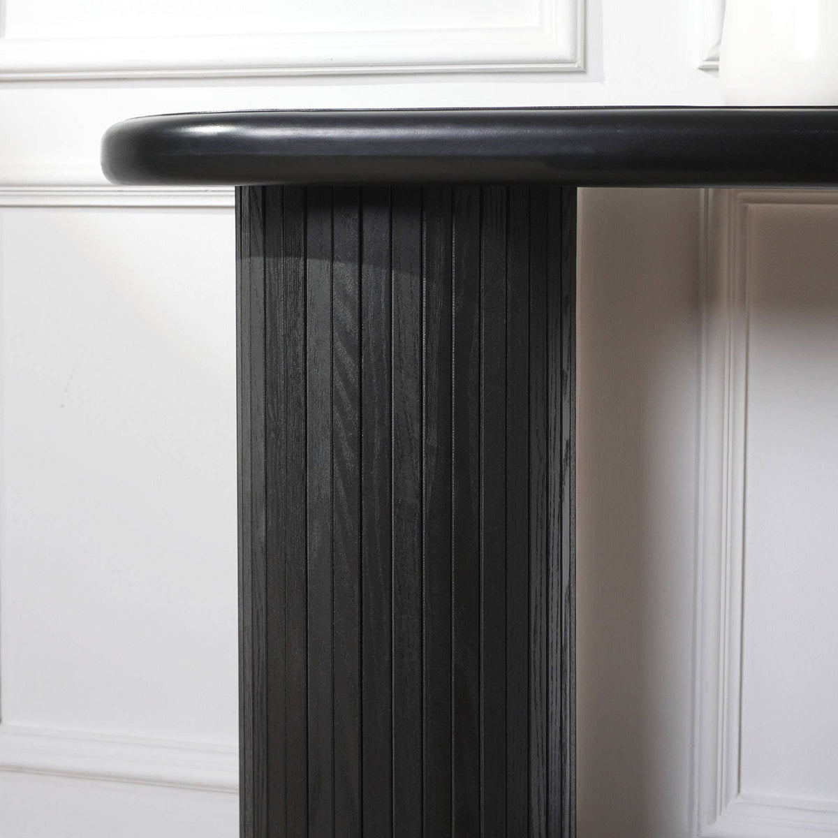 Wood Console Table, Modern Black Console Table, 56" W fluted entryway table,Black Entry Table Narrow Console Table Modern Hallway Table Modern Sofa Table for Living Room
