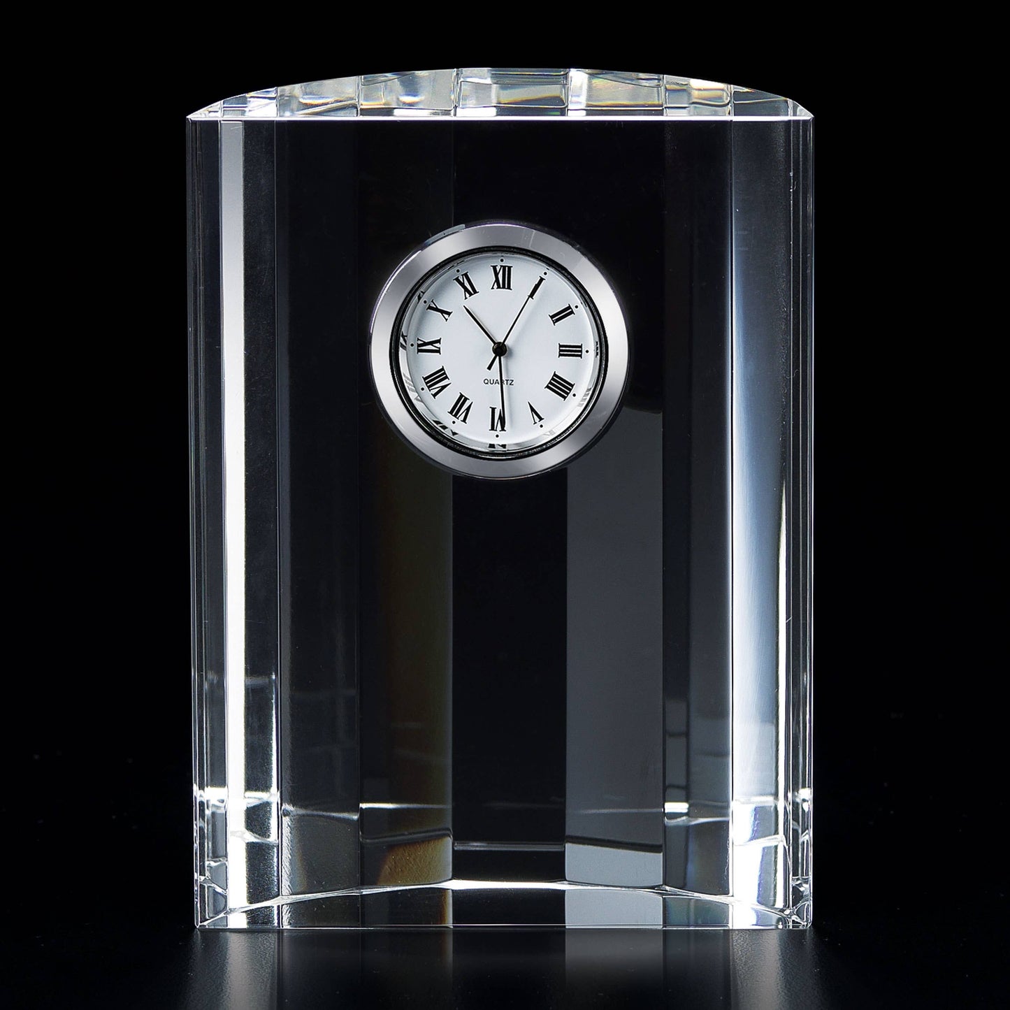 Half Moon Crystal Clock H4.5X3.5"