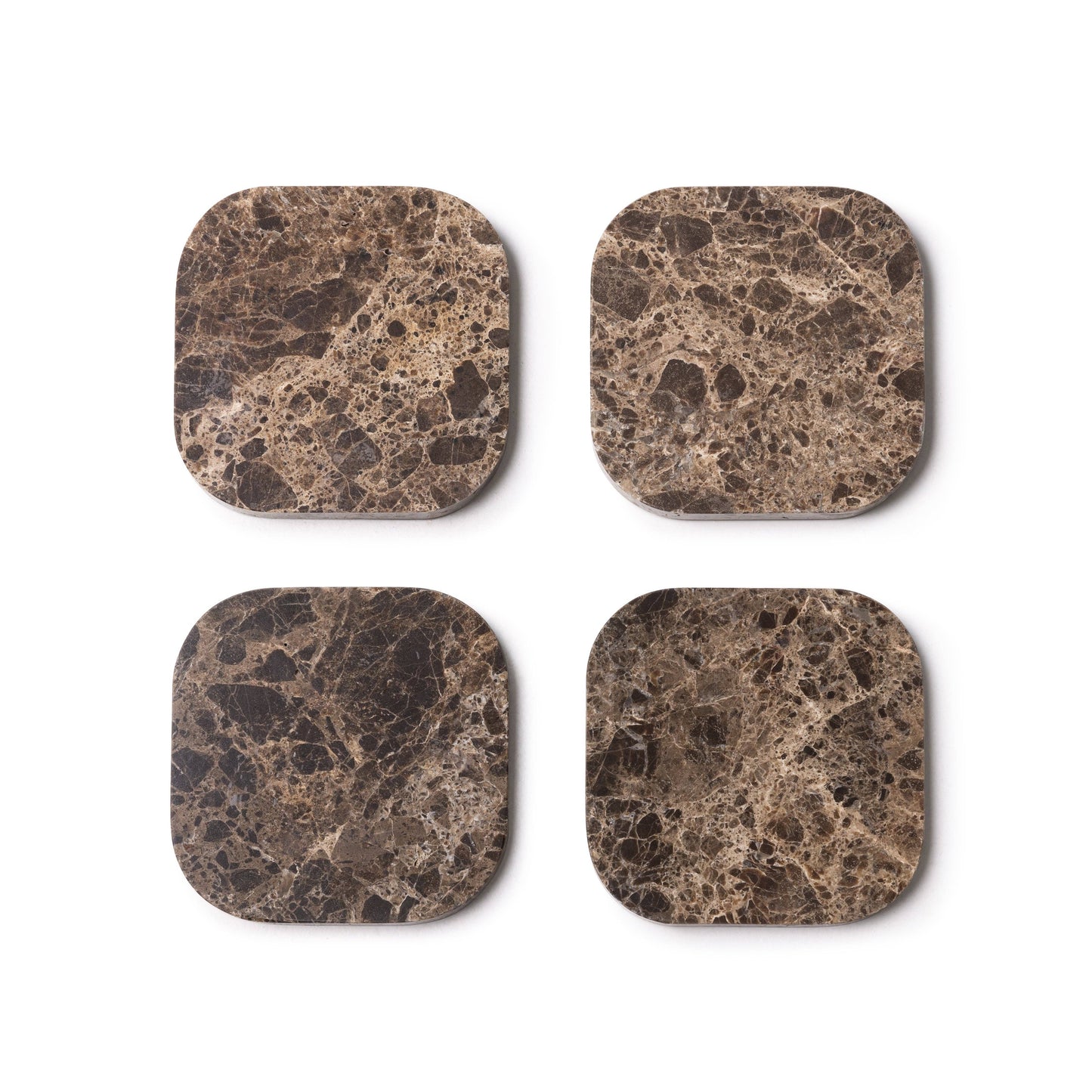 Marble coaster - organic - brown set of 4 pieces - 10x10x1cm