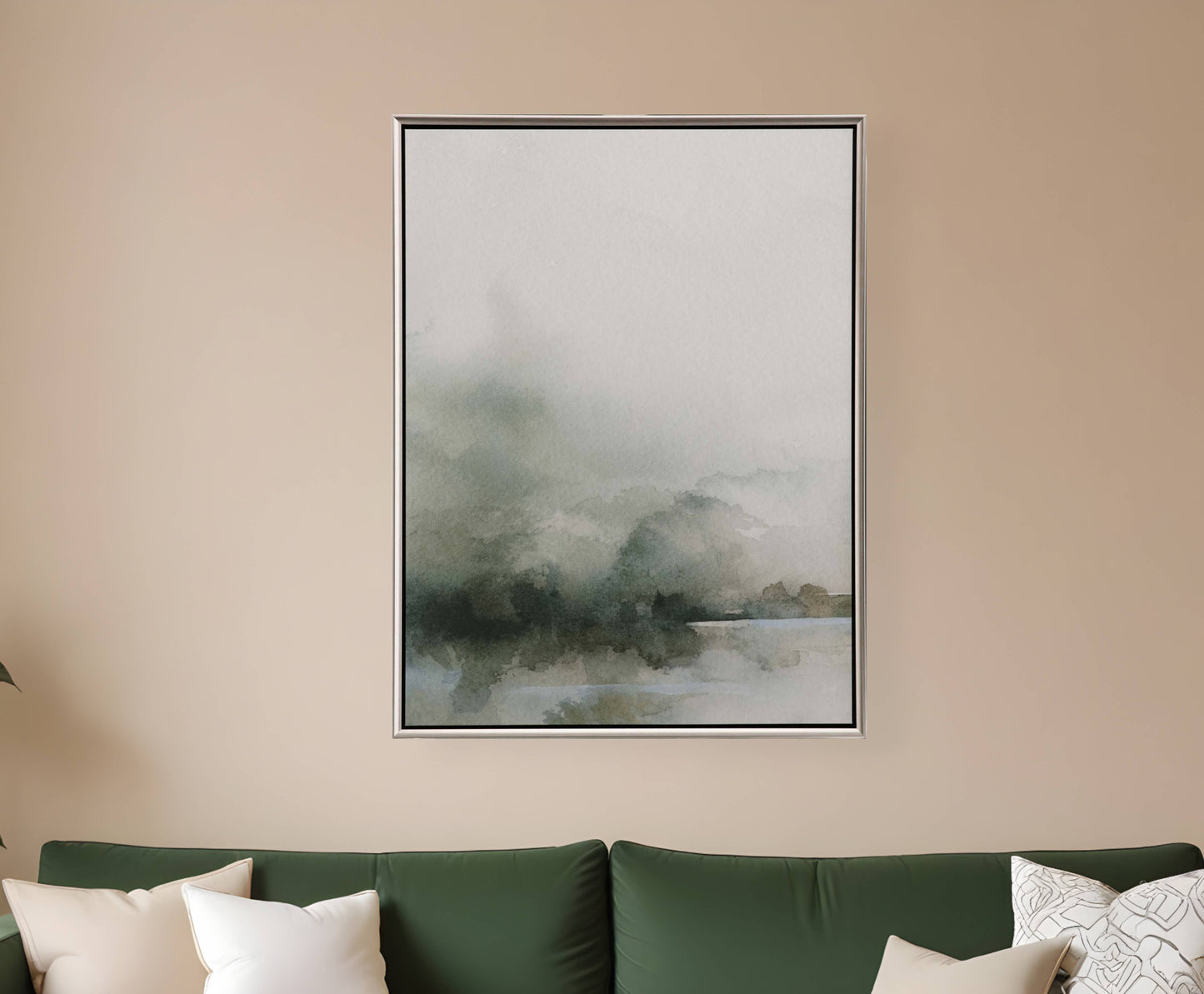 Heavy Fog I Canvas Silver Floater Frame Print Wall Art