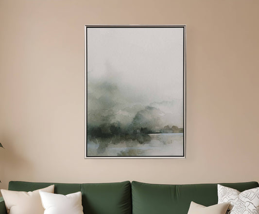 Heavy Fog I Canvas Silver Floater Frame Print Wall Art