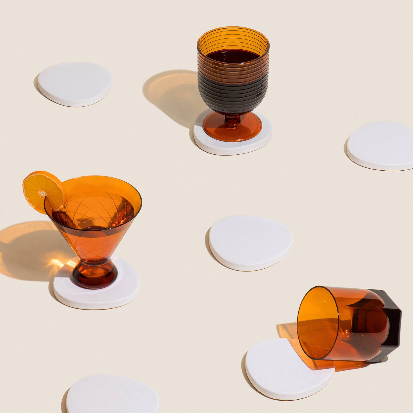 4 Piece Coaster Set (Marble Infused): Luna