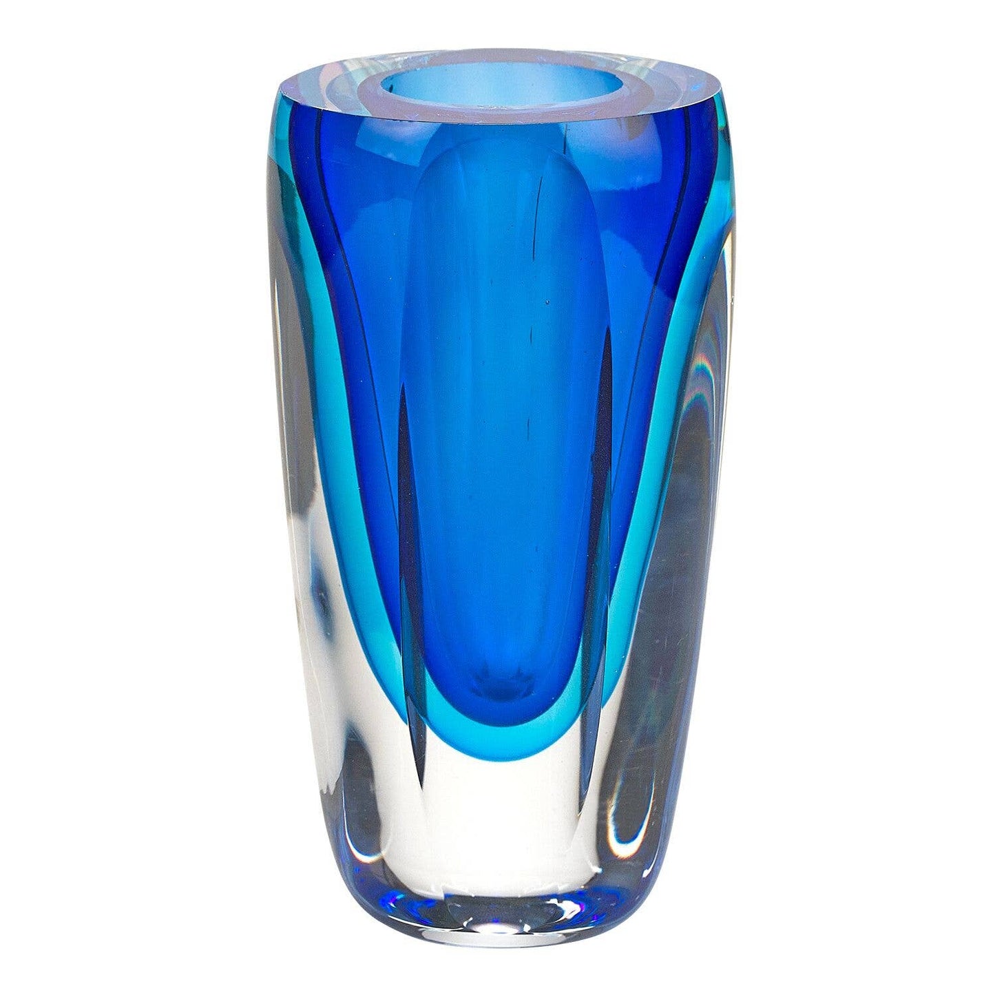 Azure Murano Style Art Glass 6'' Vase