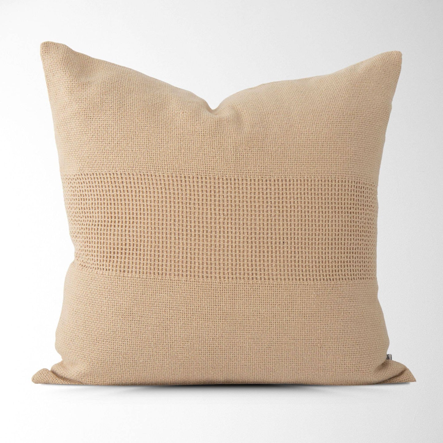 Lennox Woven Textured Pillow Cover: Cream / 20" X 20"