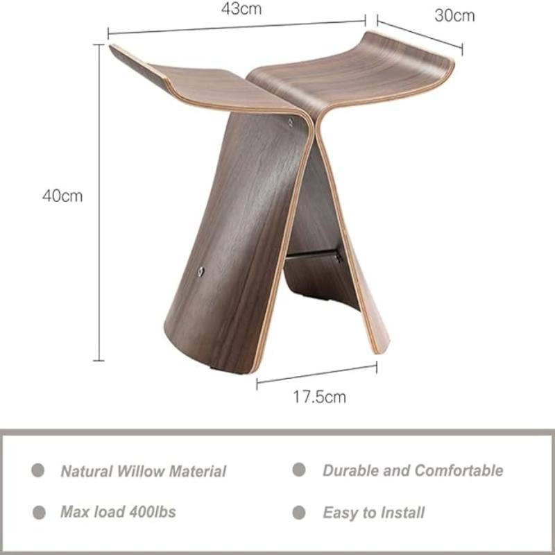 Sculptural Wood Accent Stool