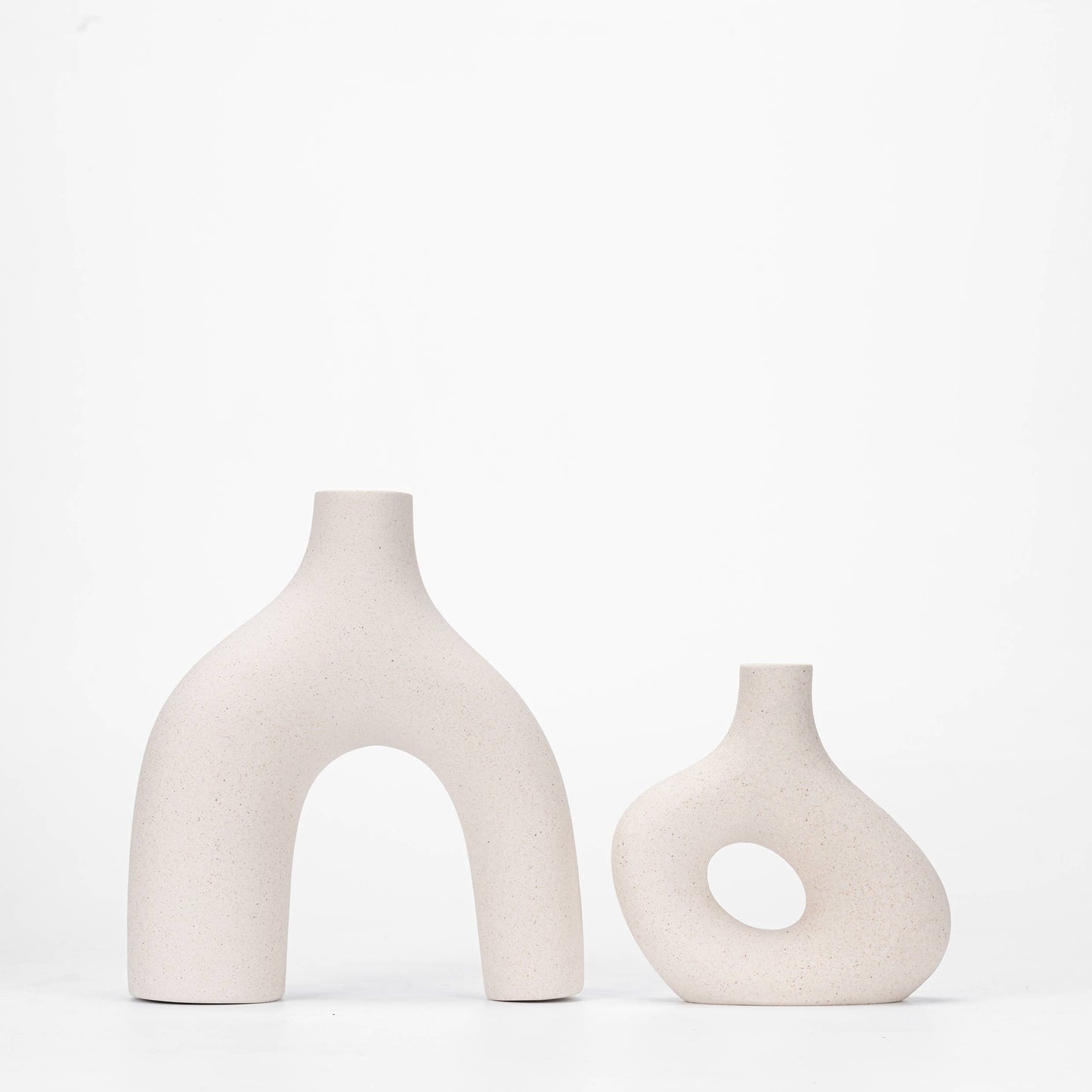 Kimisty Ceramic Off White Nordic Vase Set 2, Pampas Vases