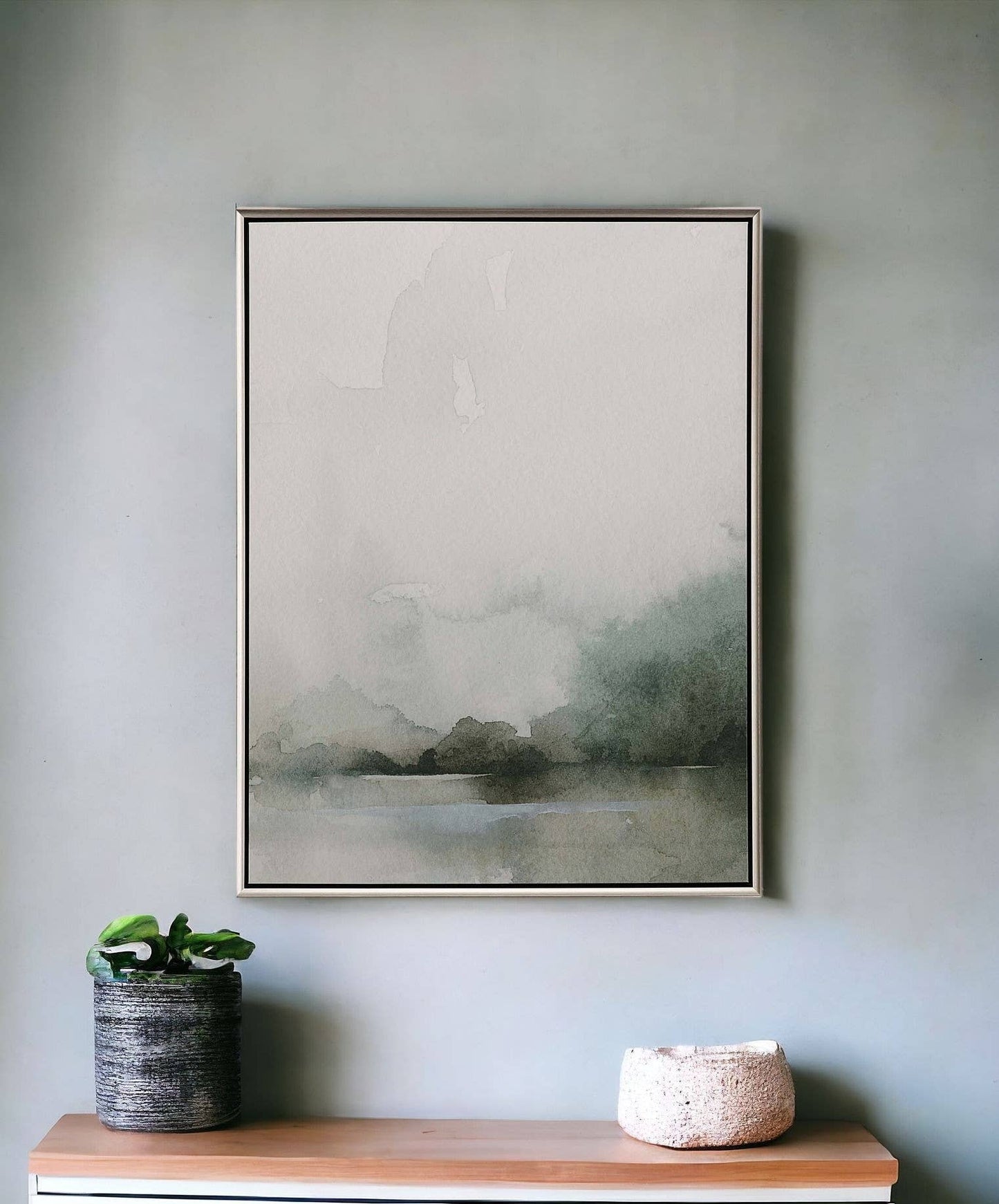 Heavy Fog Ii Canvas Silver Floater Frame Print Wall Art