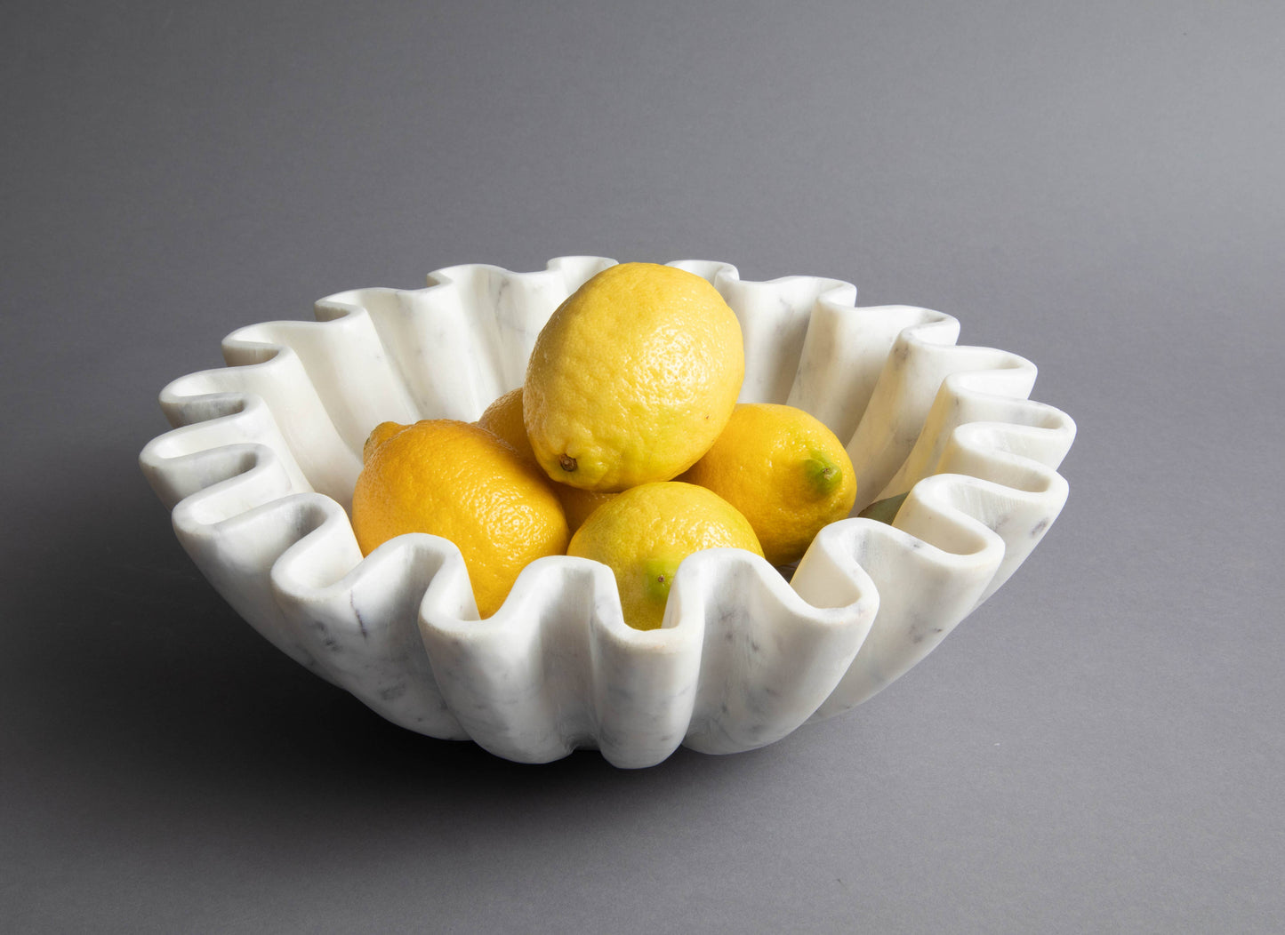 Marble Fine Carved Lotus Bowl 12" Dia