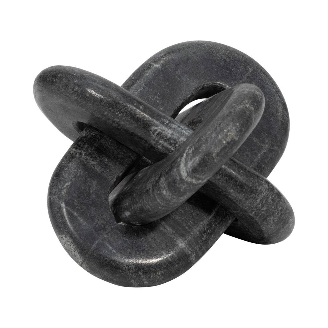 Stone Marble Abstract Knot Decorative Object - Gray, 6 in.