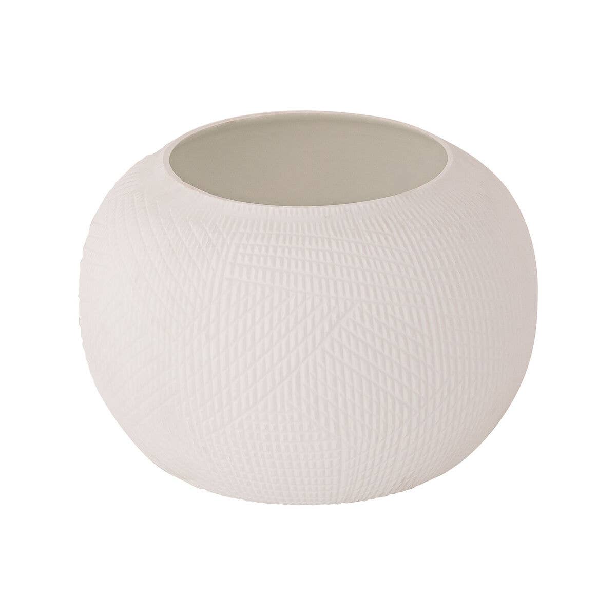 Besse White Textured Decorative Glass Vase: Large