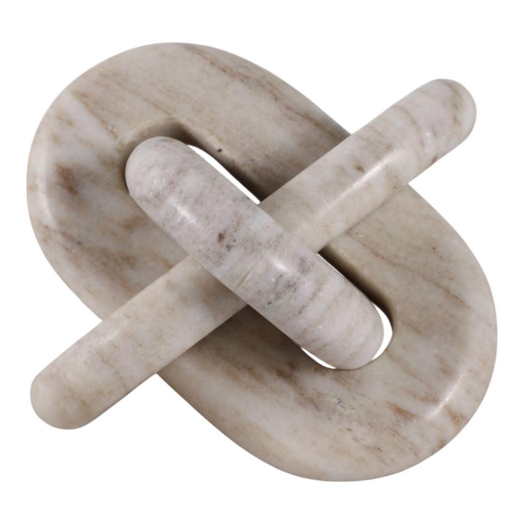 Decorative Object - Ivory Marble Modern Knot, 6 in.