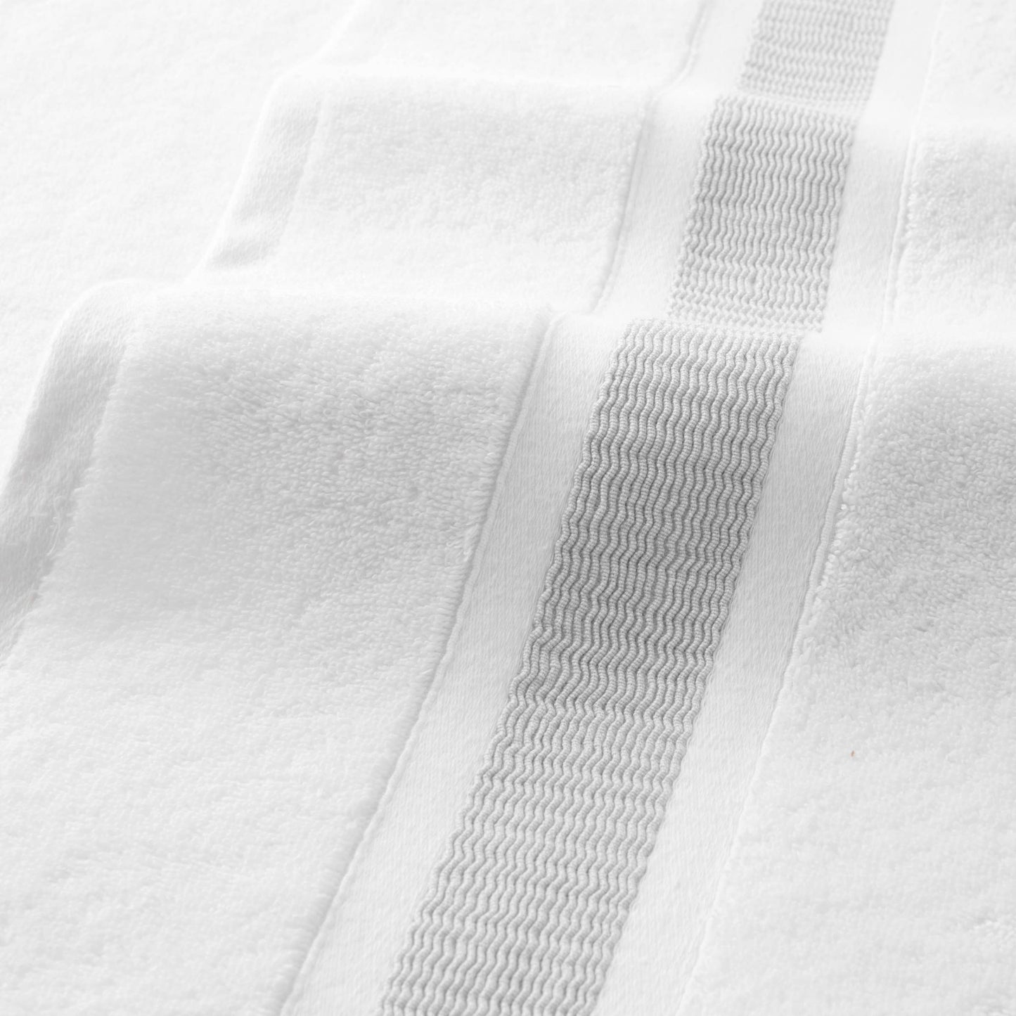 Eco-Friendly Recycled Turkish Hand Towel 4 Pack, Striped: Light Gray