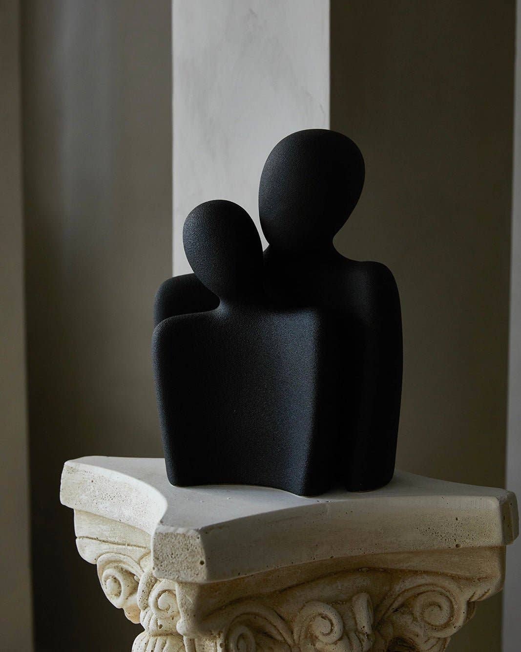 Coppia Textured Ceramic Sculpture - Modern Abstract Art Decor