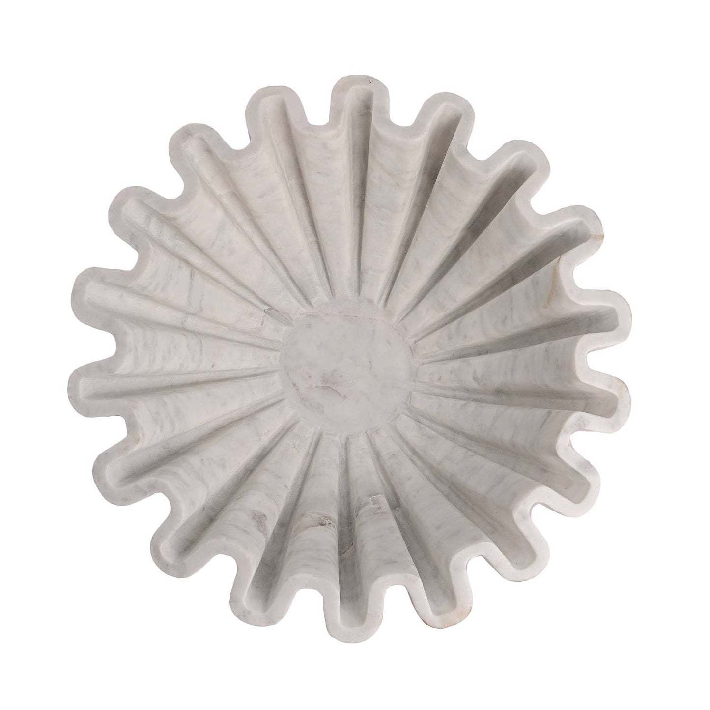 Marble Fine Carved Lotus Bowl 12" Dia