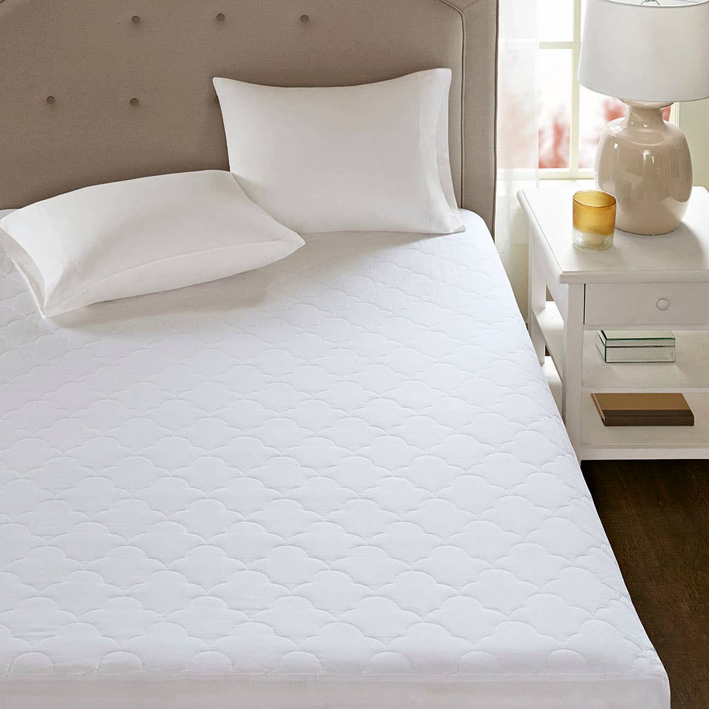 All Natural Cotton Percale Quilted Mattress Pad: King