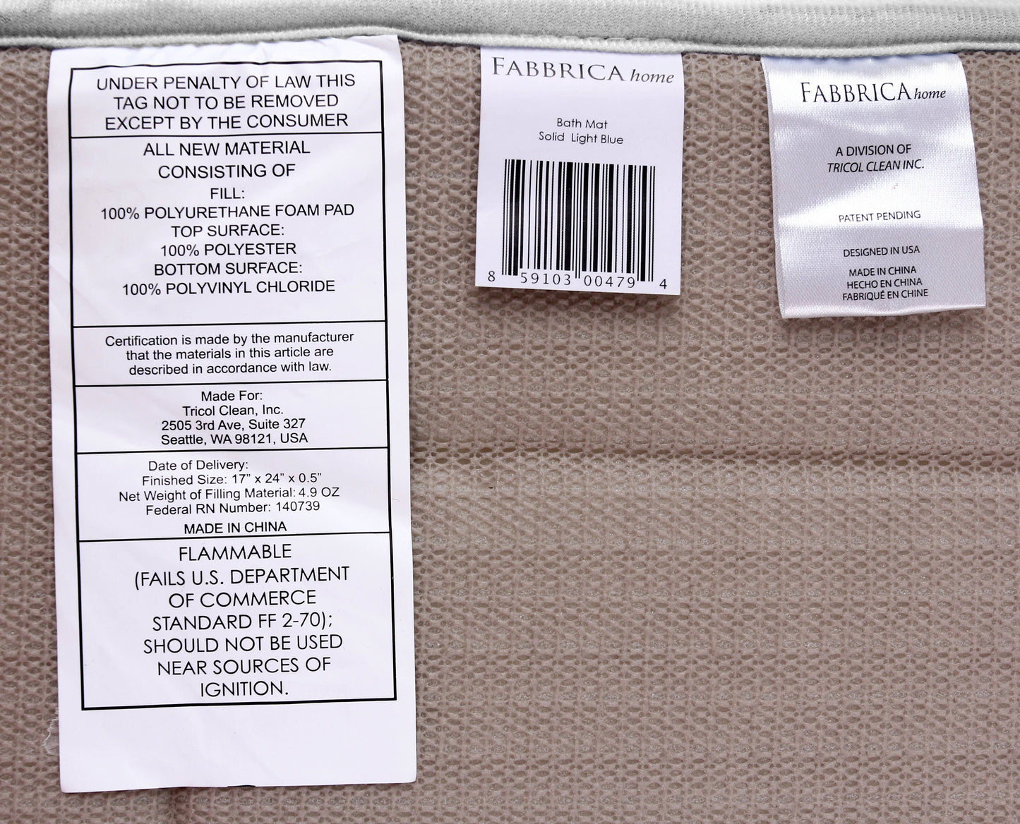 Memory Foam Bath Mat in White, 17 x 24 in