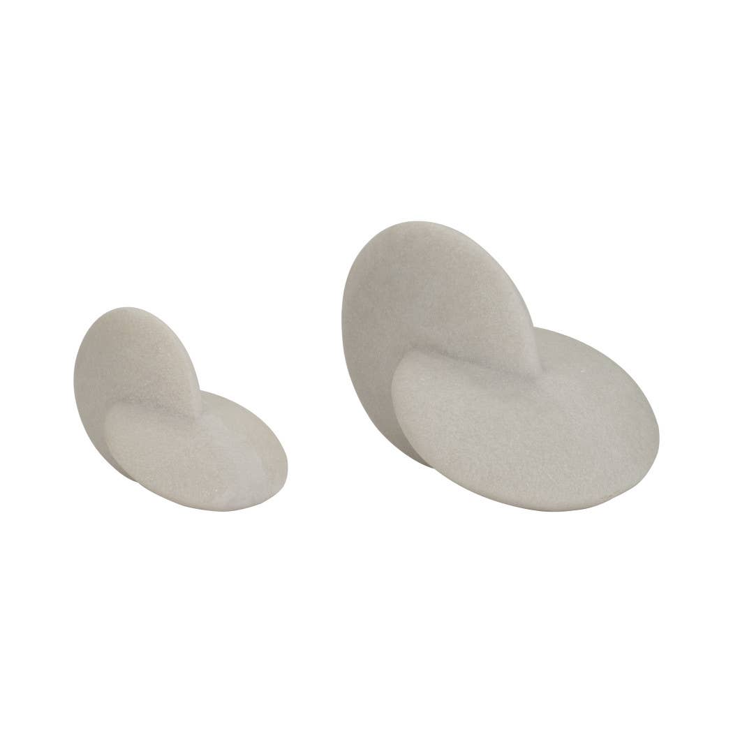 Decorative Objects Set of 2 - White Resin Modern, 8/11 in.