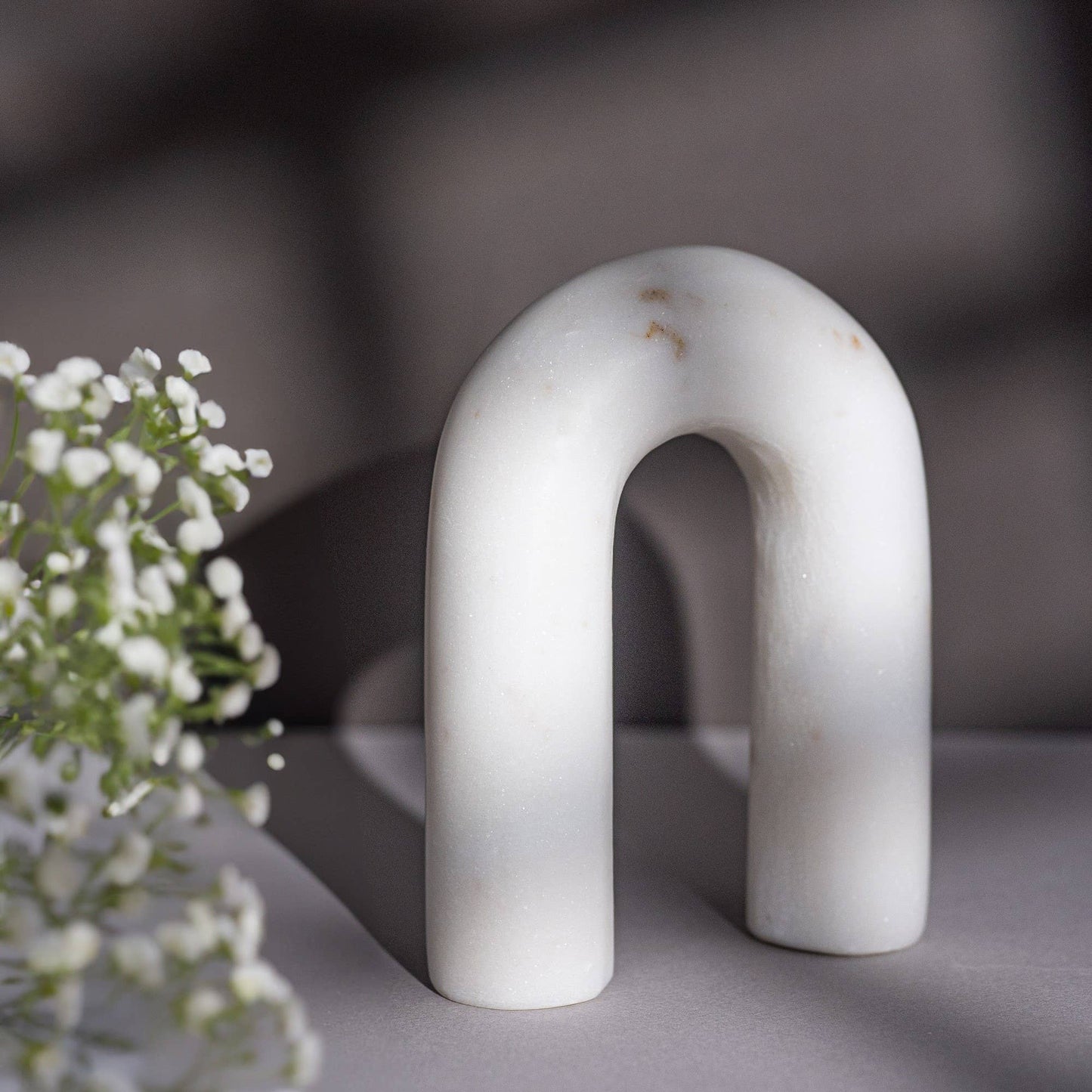 Sm. White Marble Arch Figurine: Marble / White