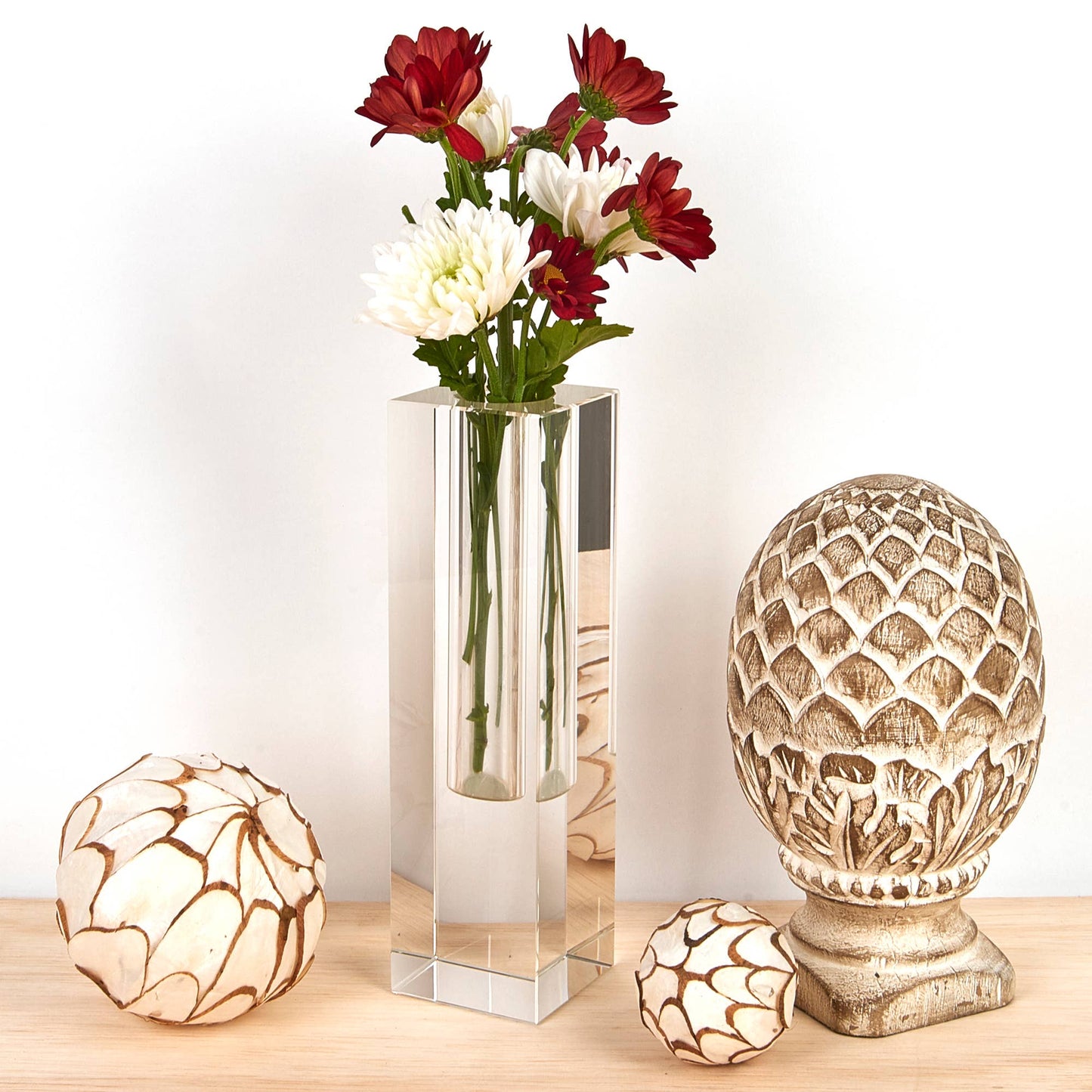 Donovan Handcrafted Square 8.75" Optical Crystal Bud Vase