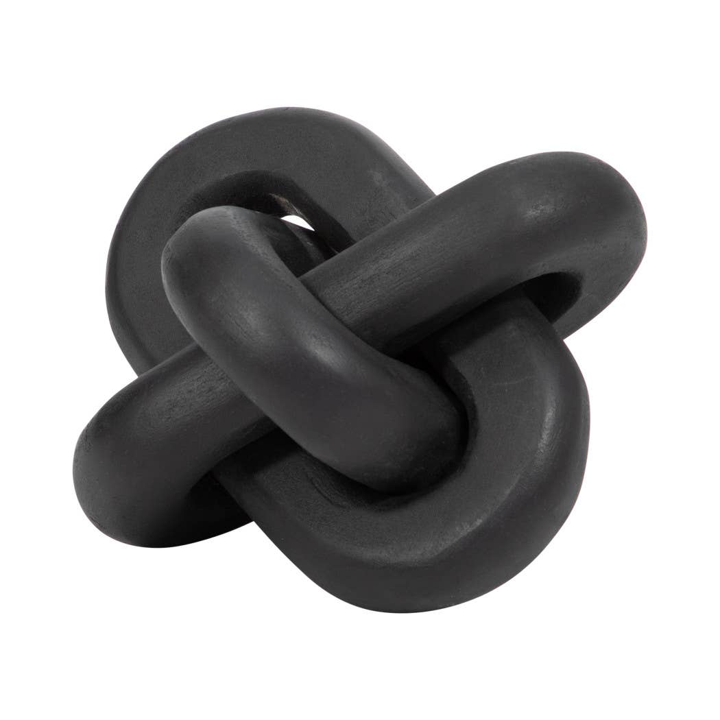 Stone Marble Abstract Knot Decorative Object - Gray, 6 in.