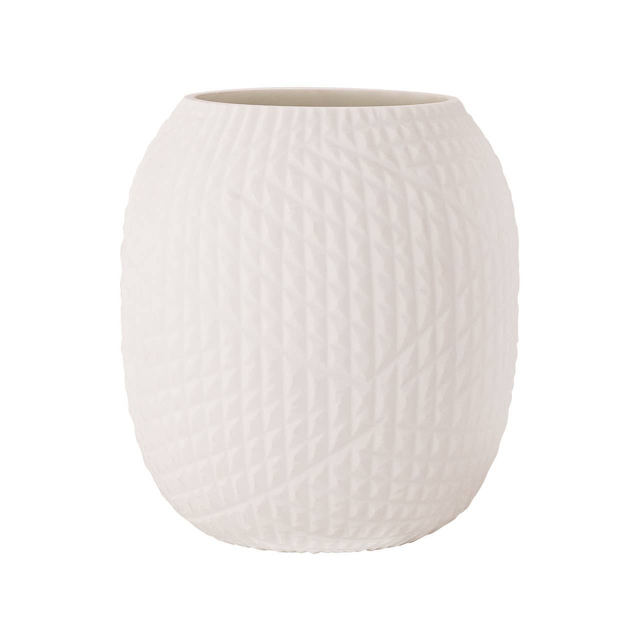 Besse White Textured Decorative Glass Vase: Large