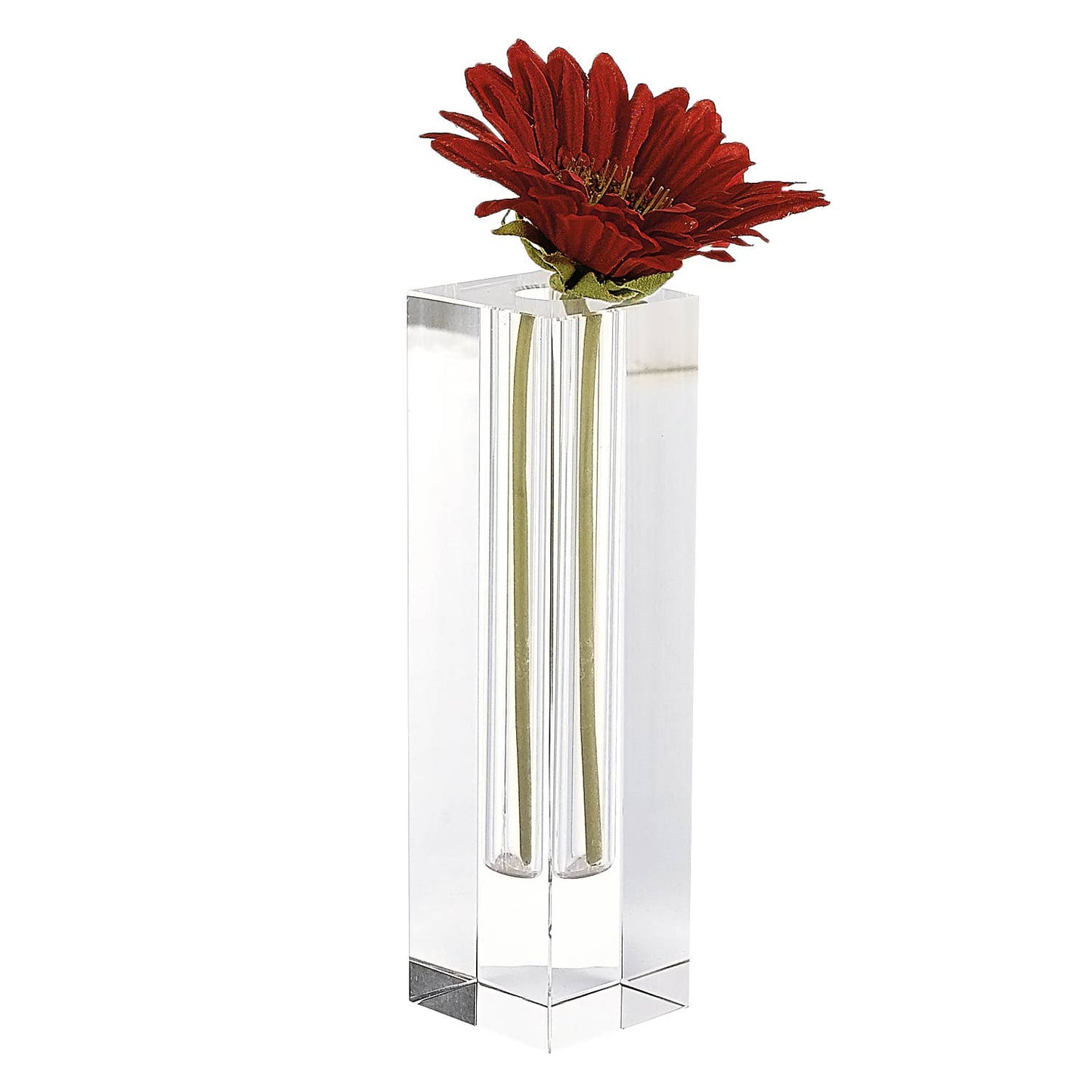 Donovan Handcrafted Square 8.75" Optical Crystal Bud Vase