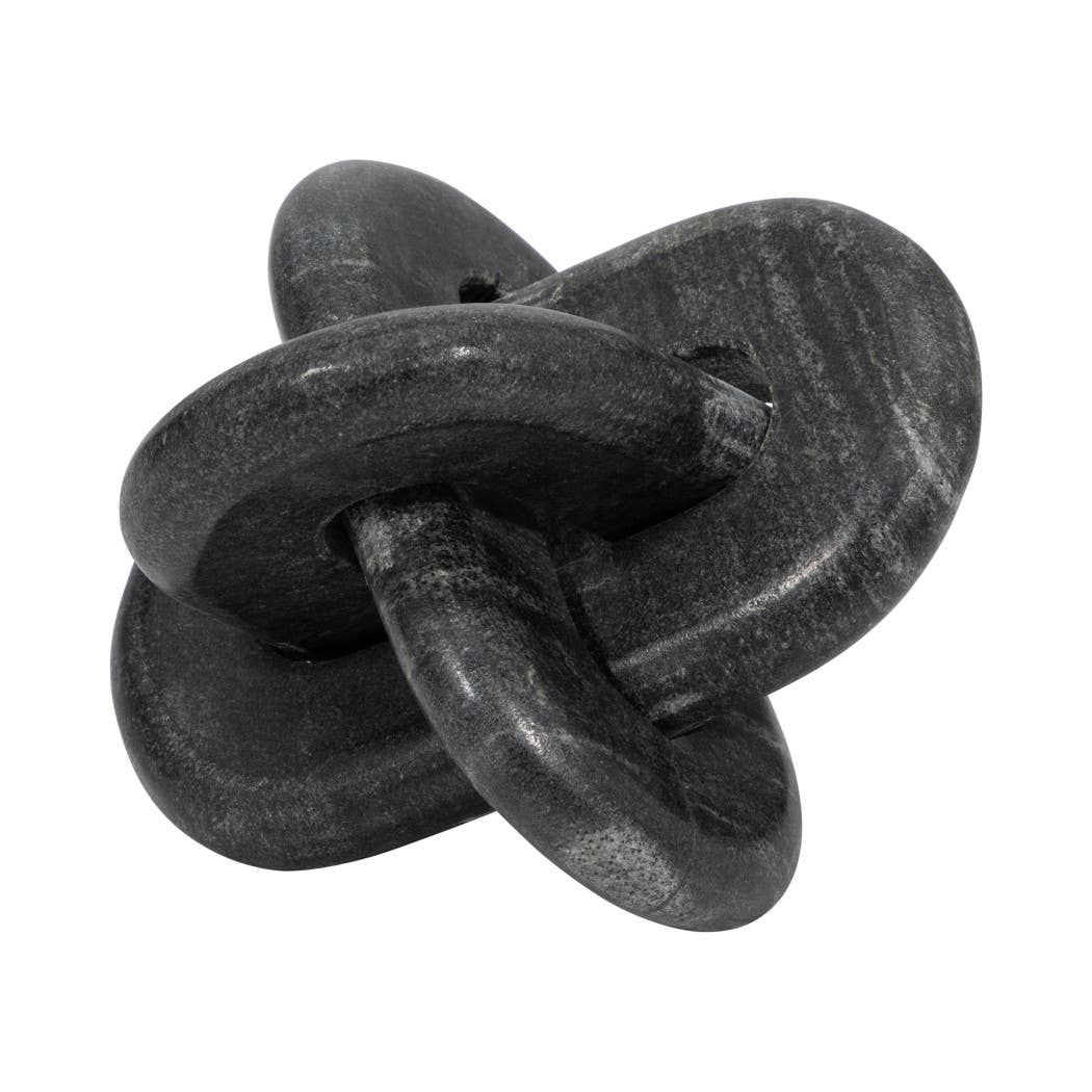Stone Marble Abstract Knot Decorative Object - Gray, 6 in.