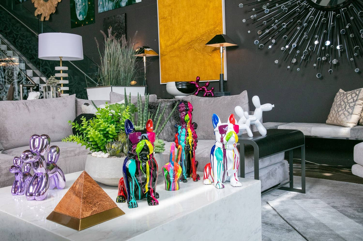 White Ceramic Dog Piggy Bank - 12" tall