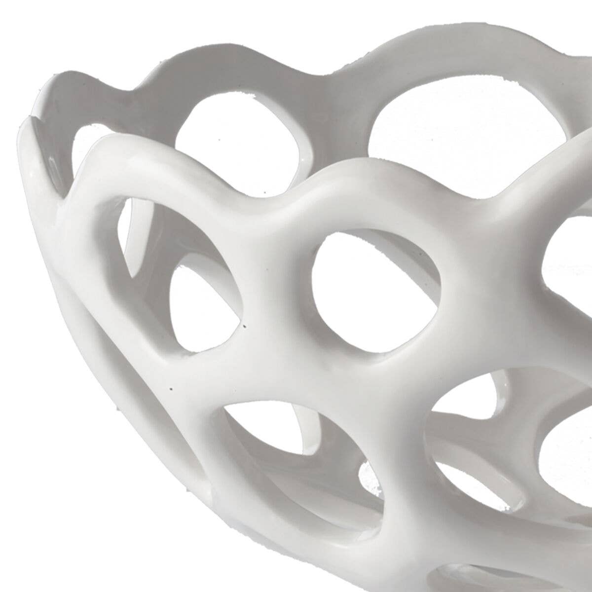 Perforated Porcelain Bowl: Porcelain / White