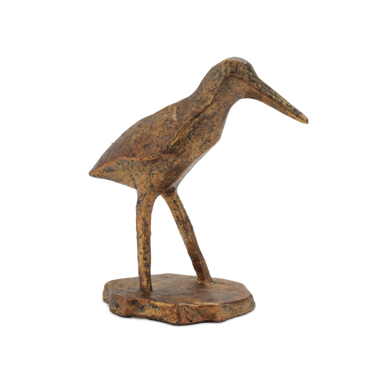 Set of Three Brown And Gold Polyresin Sandpiper Bird Figurines