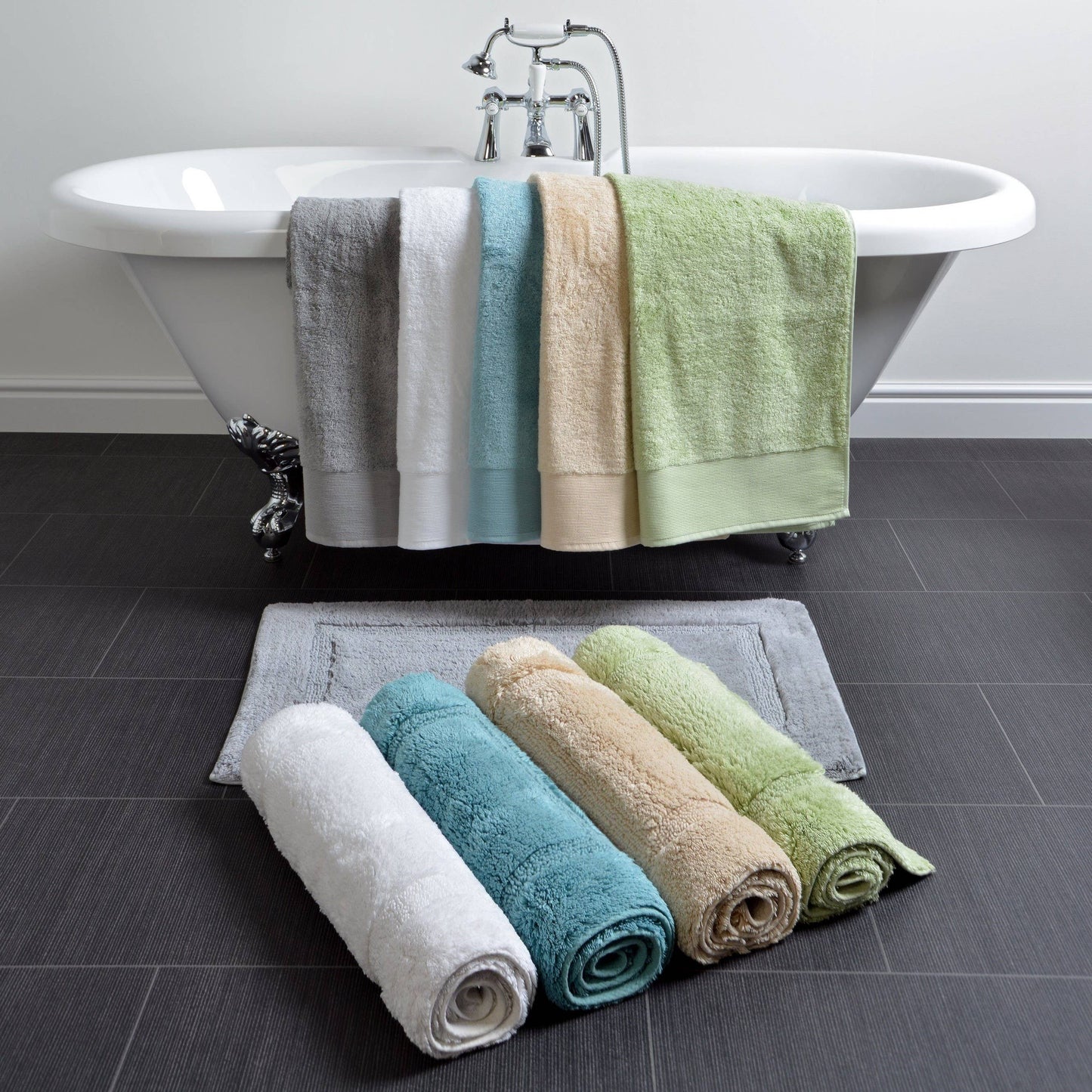 Luxury Bamboo Cotton Bath Mat Non-Slip - Ultra Soft & Thick