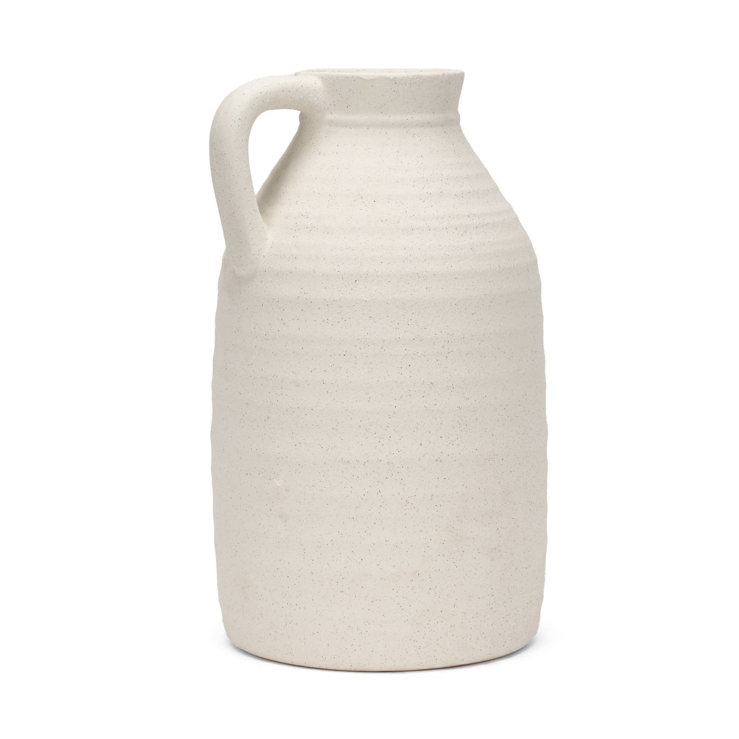 15" Off White Ceramic Jug Table Vase